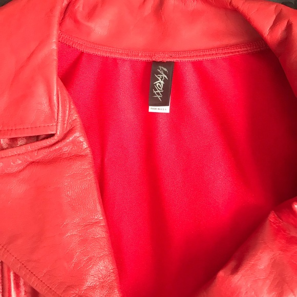 LA Roxx Red Metallic Rocker Pleather Playsuit - Picture 4 of 5